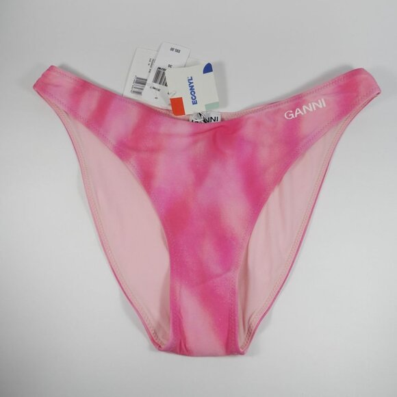 GANNI BIKINI SET Strapless Swim Top & Bottom Size S 36 Pink Tie Dye NEW $240 - Picture 11 of 16